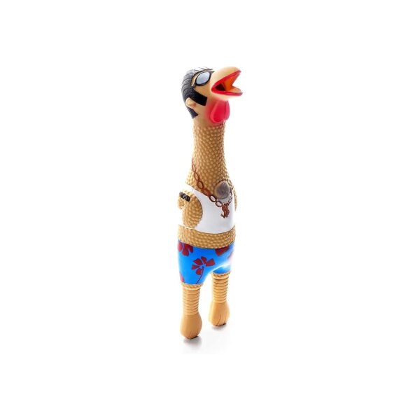 Small Latex Rubber Chicken Dog Toy with Squawking Squeaker for Playful Pups