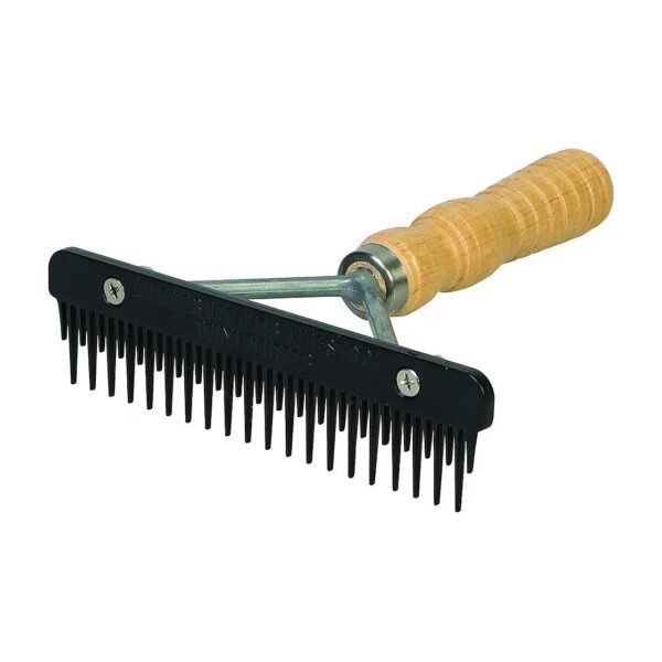 Small Leather Mini Fluffer with 6" Comb Head for Grooming Goats and Sheep Hair and Wool