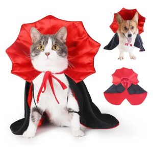 Small Medium Dog Cat Halloween Costume featuring Vampire Cloak and Comfortable Fit