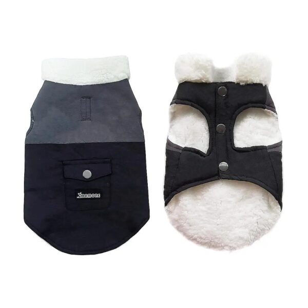 Small Medium Dog Winter Coat with Thickened Lamb Hair Lining and Windproof Outer Layer