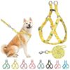 Small Medium Dogs Adjustable Harness Leash Set with Unique Pattern Design