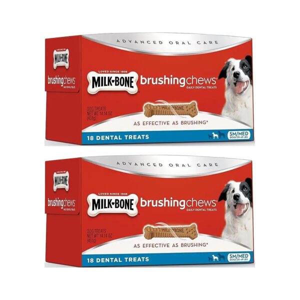 Small Medium Dogs Brushing Chews with Milk Flavor Twin Pack