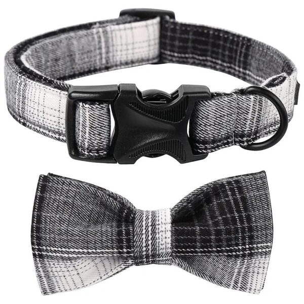 Small Medium Large Dog Bowtie Collars with Plastic Buckle and Machine Washable Feature