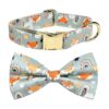 Small Medium Large Dog Collar Star Pattern Detachable Bowtie Adjustable