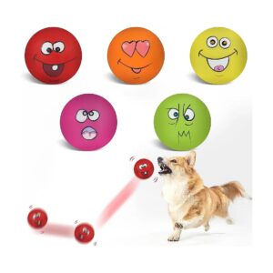 Small Medium Pet Dog Latex Rubber Squeaky Chewing Toys with Funny Face