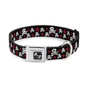 Small Multicolor Dog Collar with Buckle Closure and Star Pattern Fits 9 15 Neck