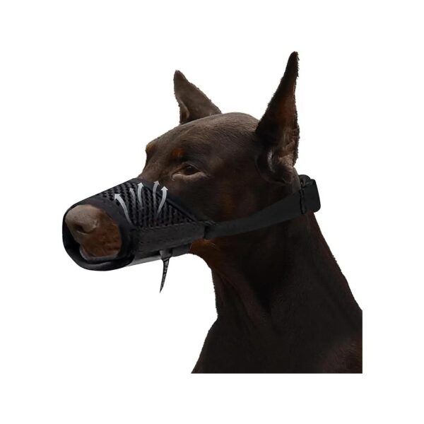 Small Muzzle for Black Dogs Nylon Plastic Adjustable Breathable Functionality Comfortable