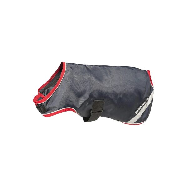 Small Navy Red Waterproof Dog Coat Water Resistant Polyester Outer Reflective