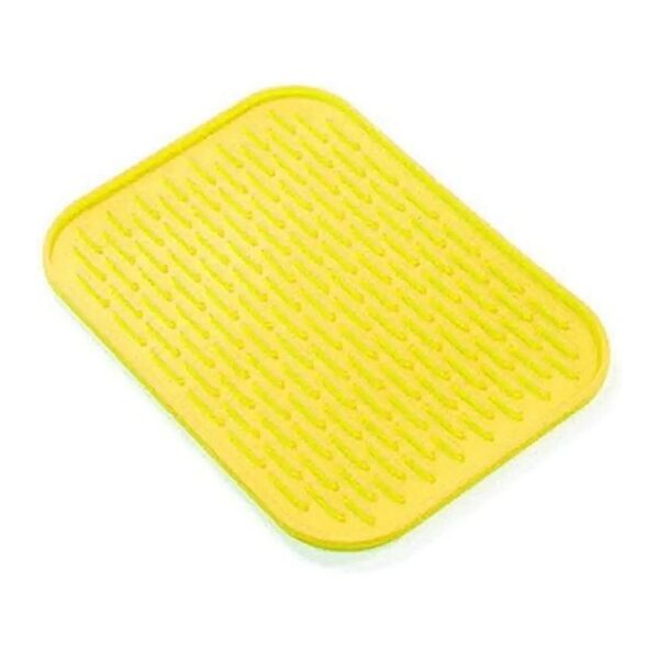 Small Pet Bowl Non Slip Mat for Home or Travel 5x6 Inches Yellow