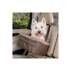 Small Pet Car Booster Seat with Headrest Strap for Safety and Comfort