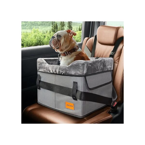 Small Pet Car Seat with Clip-On Safety Leash for Comfortable Travel Up to 25lbs