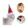 Small Pet Christmas Costume Set with Adjustable Santa Hat and Scarf for Guinea Pigs