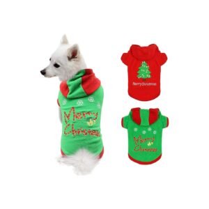 Small Pet Christmas Outfits with Hoodies for Chihuahua Poodle and More