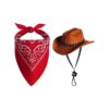 Small Pet Cowboy Costume for Dogs, Cat Cowboy Hat and Bandana Scarf for Halloween