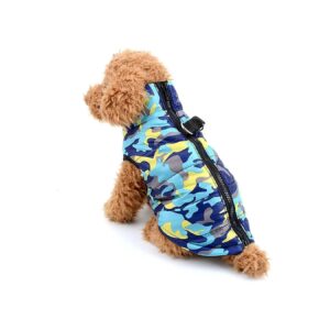 Small Pet Dog Winter Coat with Harness Camouflage Cotton Soft and Warm