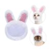 Small Pet Easter Costume Accessory Set 2 Pieces Plush Bunny Rabbit Hat with Ears for Cats