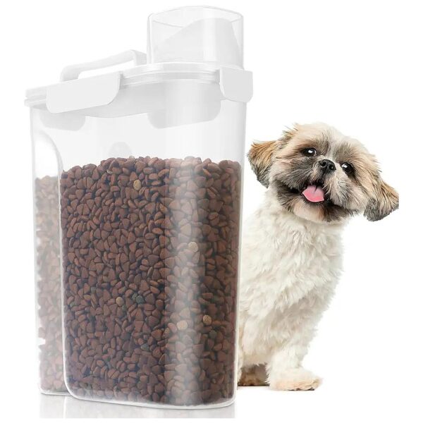 Small Pet Food Storage Container with Airtight Seal and Large Spout for Easy Dispensing