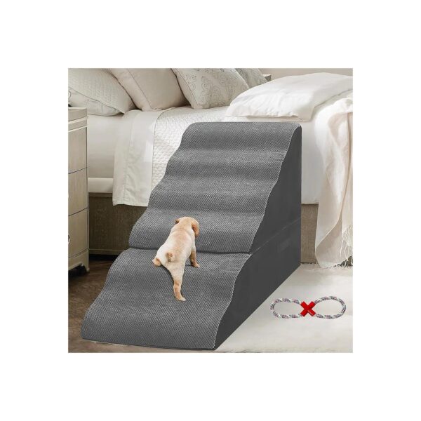 Small Pet Ramps for High Beds, 6-Tier Foam Stairs for Senior Pets