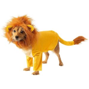 Small Pet Simba Lion King Costume with Attached Tail and Simba Headpiece