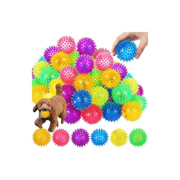 Small Pet Training Toys Squeaky Ball 60 Pieces 56 Inches Spiky Dog Chew Toy Small Dogs