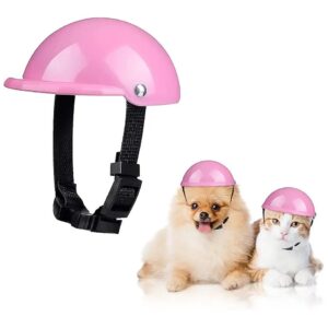 Small Pink ABS Pet Dog Helmet for Head Protection Motorcycle Helmets