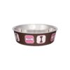 Small Pink Dog Bowl with Stainless Steel Interior for Multi-Pet Families