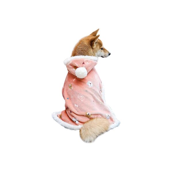 Small Pink Fleece Dog Clothing for Cold Weather Small Medium Pets with Adjustable Buckle