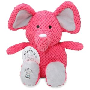 Small Pink Plush Elephant Dog Toy for Puppies and Small Breeds