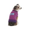 Small Pink Striped Felt Bone Patch Dog Sweaters for Thanksgiving Gift