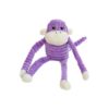 Small Purple Plush Monkey Dog Toy with Noisemakers and Crinkling Legs