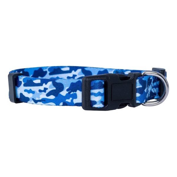 Small Size Blue Camouflage Dog Collar with Durable Nylon and Buckle