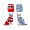 Small Size Soft Acrylic Christmas Sweater with Holiday Patterns for Kittys and Small Dogs