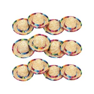 Small Straw Sombrero Hats for Themed Party Decorations and Kid Pet Accessories