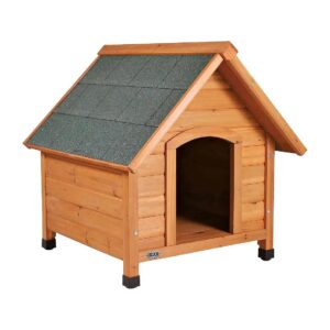 Small Weather-Resistant Dog House with Pine Wood and Plastic Construction for Small Dogs