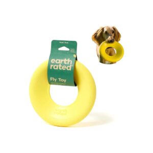 Small Yellow Flying Disc Dog Toy with Easy Grip and High Visibility for Small Dogs