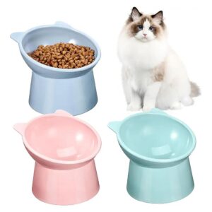 Small and Medium Breed Cat Food Bowls with Ergonomic Design and Cervical Spine Support