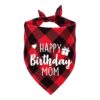 Small to Large Size Pet Dog Bandana with Unique Happy Birthday Mom Triangle Print