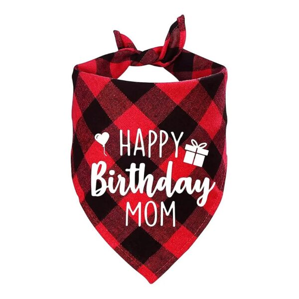 Small to Large Size Pet Dog Bandana with Unique Happy Birthday Mom Triangle Print