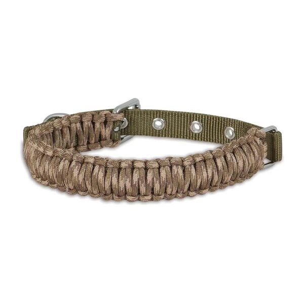 Small to Medium Breed Dog Collar with Paracord Camo Strap