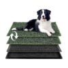 Small to Medium Dog Puppy Training Pad with Artificial Turf Grass and Grid Middle