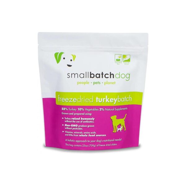 Smallbatch Pets 25oz Freeze-Dried Turkey Raw Food Diet for Dogs - Organic Produce