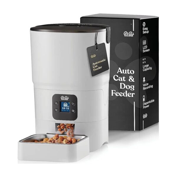 Smart Automatic Cat Food Dispenser with LCD Screen for Easy Set Up and Portion Control