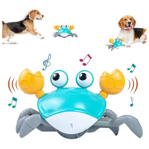 Smart Crawling Crab Dog Toy with Obstacle Avoidance and Sound Entertainment for Pets