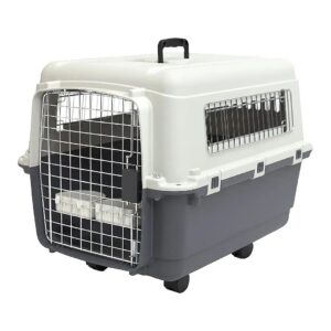 Smart Design Dog Crate with Metal Frame and Durable Plastic Construction