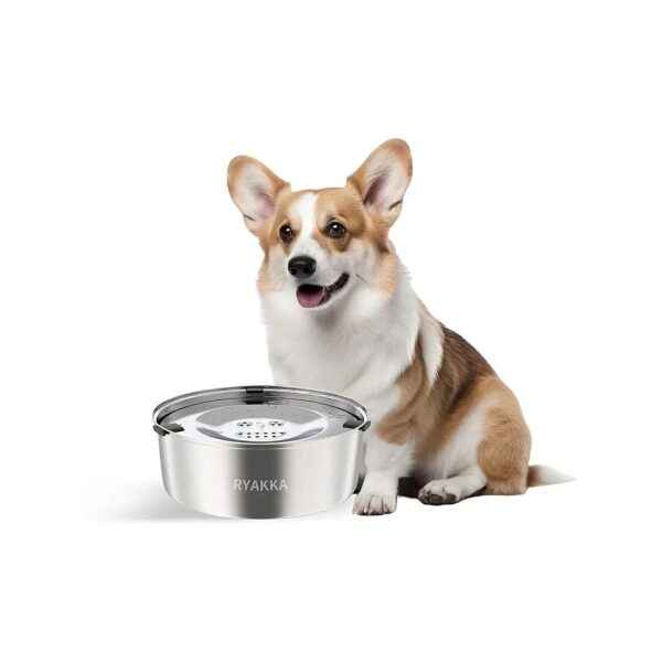 Smart Design for Small Dogs Stainless Steel No Spill Slow Water Bowl