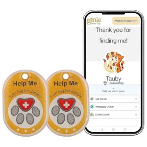 Smart Dog and Cat Collar Tag with GPS Location Tracking and Multiple Contact Details