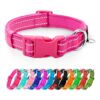 Smart ID Tag Ring Dog Collar with Reflective Threads and Adjustable Fit for Small Dogs