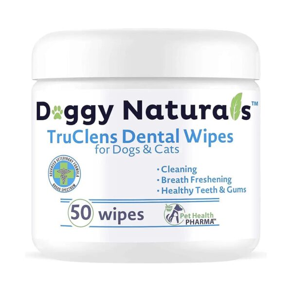 Smart Oral Care for Pets with Truclens Dental Wipes 50 Count