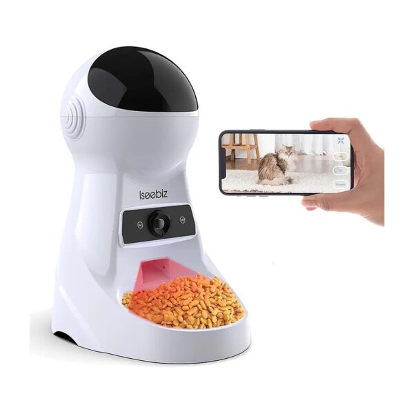 Smart Pet Feeder with Camera and Wi-Fi Connectivity for Medium Small Cats and Dogs