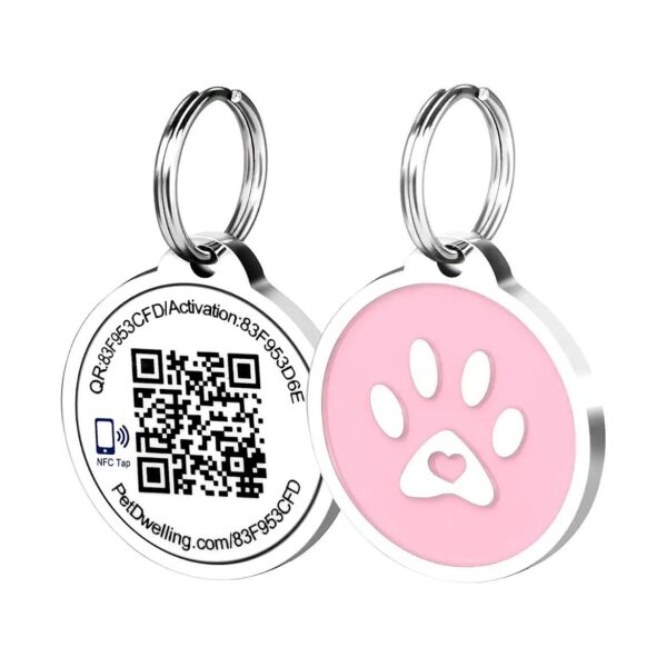 Smart Pet ID Tag with QR Code, NFC, and GPS Location Tracking for Increased Pet Safety